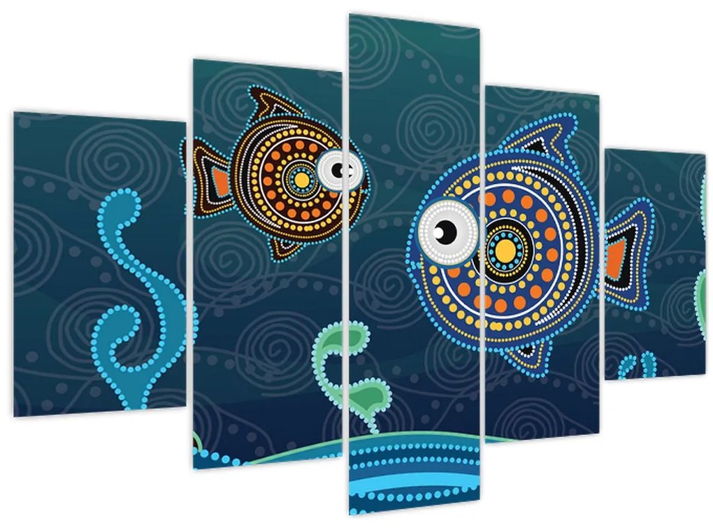 Tablou - Peștișorii desenați (150x105 cm)