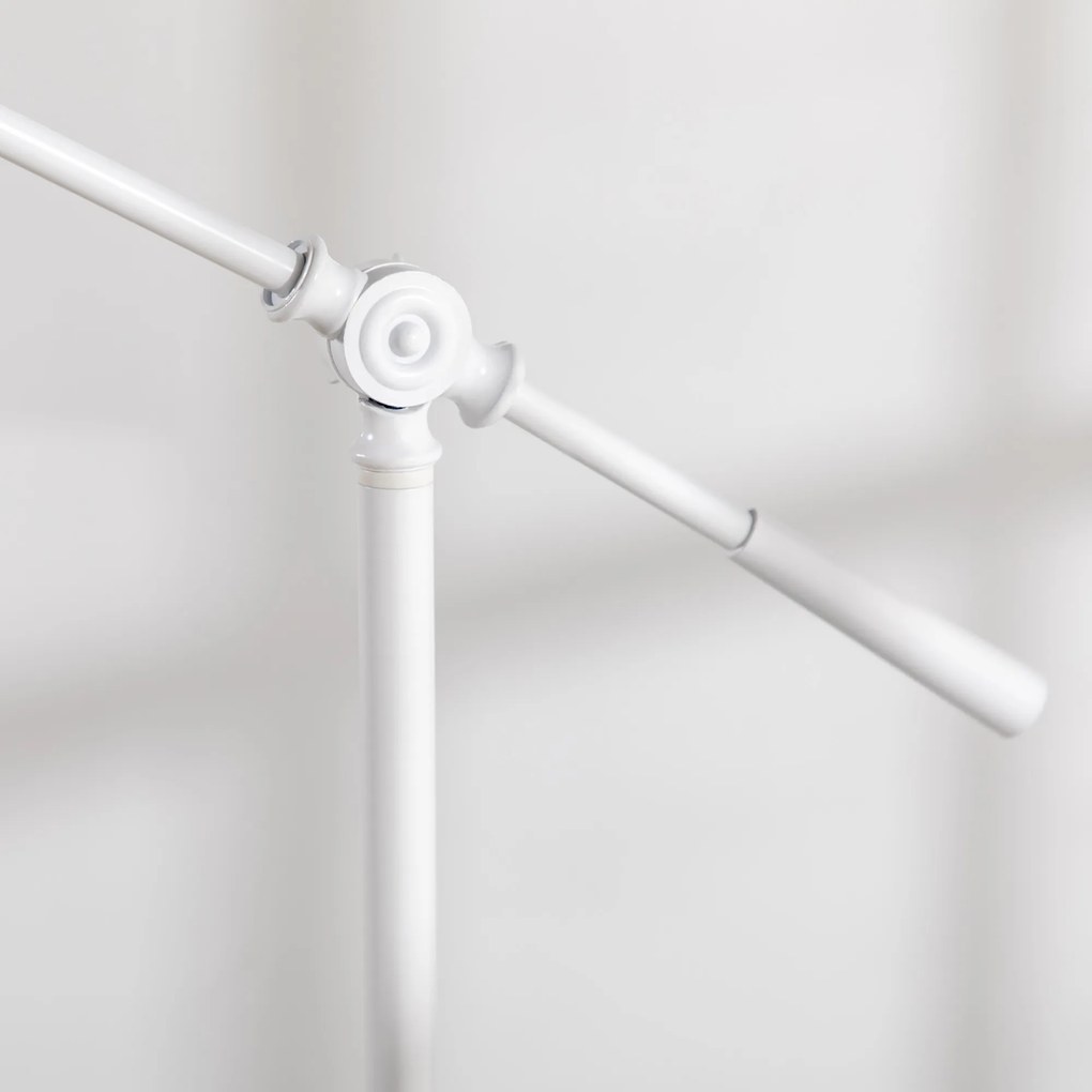 HOMCOM Lampa de podea in design industrial, ajustabila in inaltime, comutator de podea; 30 cm x 30 cm x 131 cm, Negru | Aosom Romania