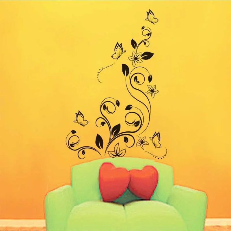 Sticker perete Black Flower Decor 11