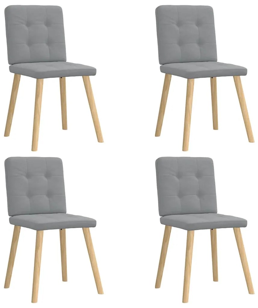 vidaXL Scaune de bucătărie pivotante, 4 buc., gri deschis, textil