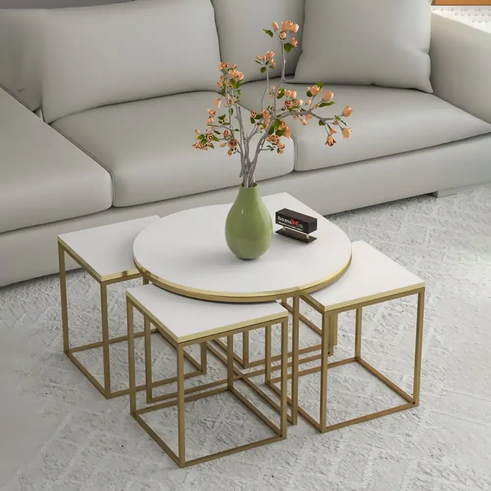 Set masuta de cafea Clarita, negru marmurat, 25072