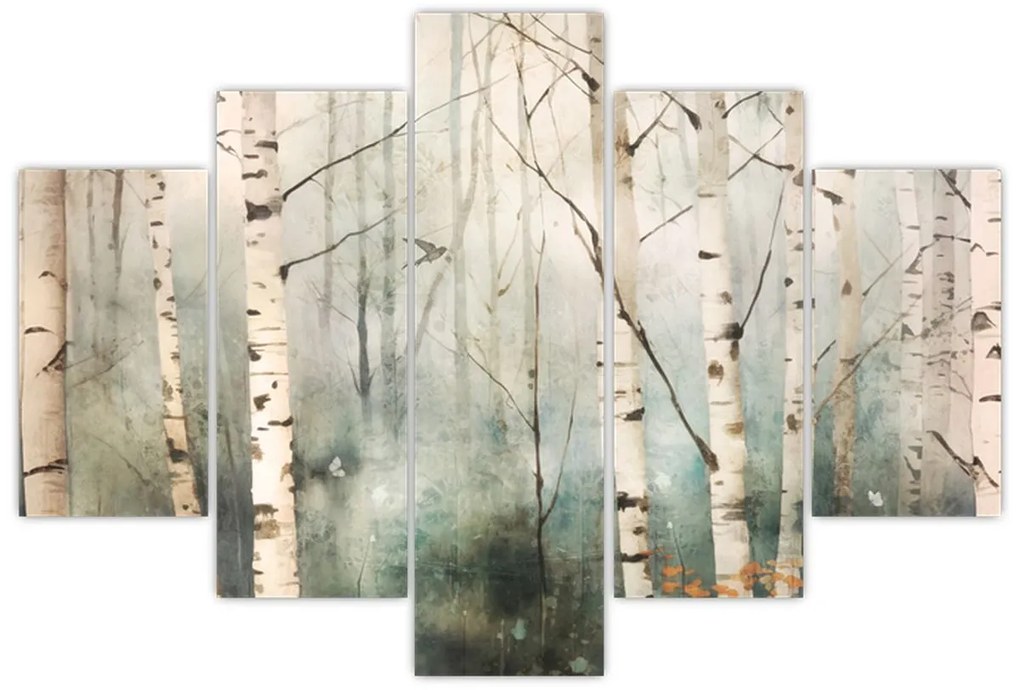 Tablou - Desenarea unui model de pădure (150x105 cm)