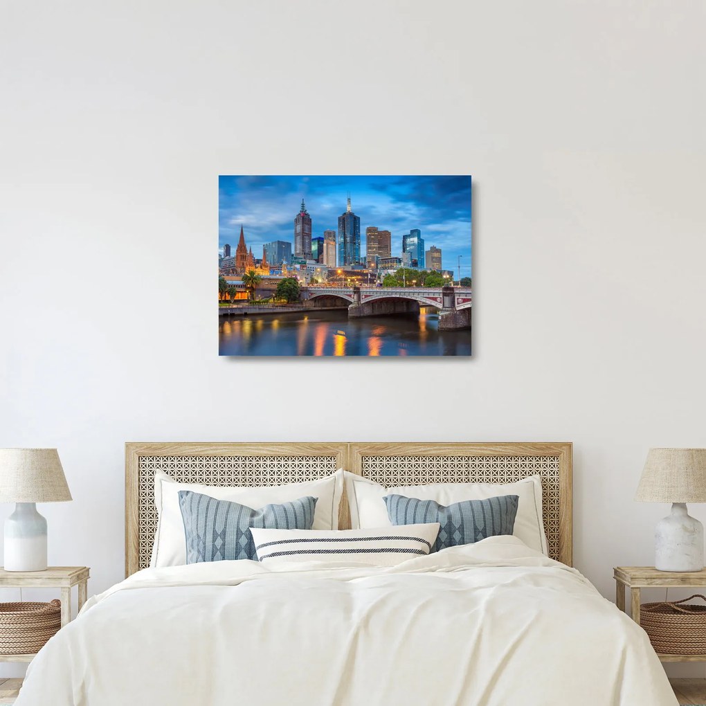 Tablou pe sticlă cu orașul Melbourne (70x50 cm)