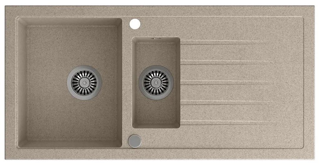 Sapho - Chiuvetă de bucătărie din granit, 100x50 cm, bej