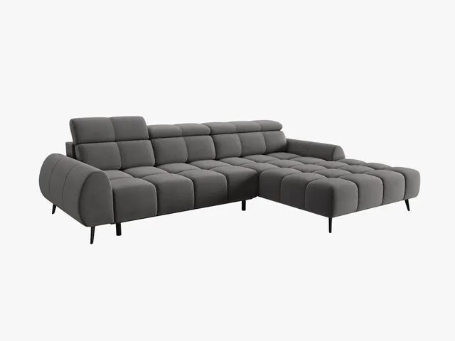 Coltar cu reglaj electric 5 locuri Alyse catifea L295 cm