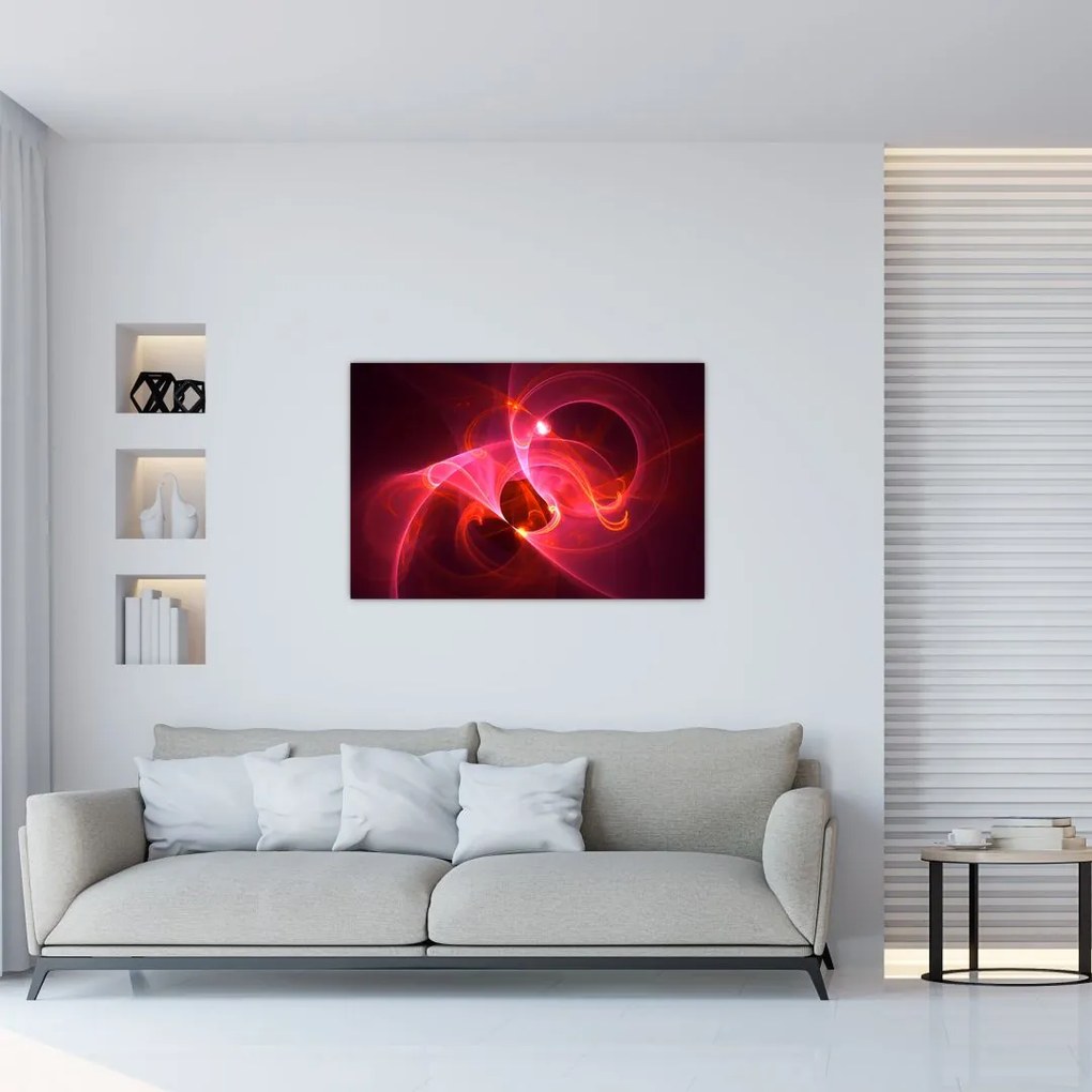 Tabloul modern cu abstacție roz (90x60 cm)