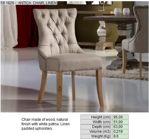 Scaun din lemn tapitat, Antica 591826