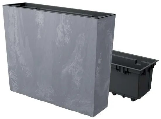 Jardiniera decorativa, Urbi Case Beton Effect, 58x18x49.8 cm, gri, Prosperplast