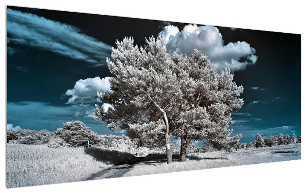 Tablou cu pom alb ca neaua (120x50 cm), în 40 de alte dimensiuni noi