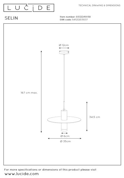 Lustră pe cablu SELIN 1xGU10/35W/230V neagră Lucide 03322/01/30