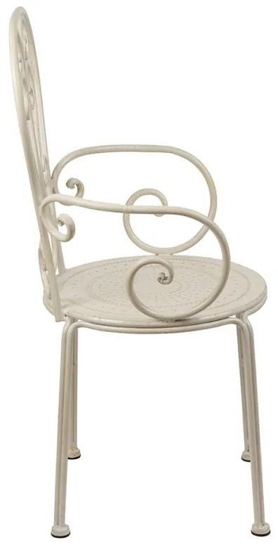 Scaun din metal, crem, Volute