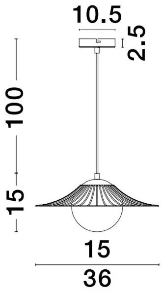 Pendul design modern FLY alb mat 36cm