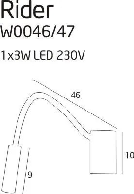 Aplica de perete LED Rider alb W0047 MX