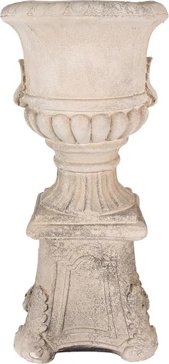 Jardinieră decorativă, bej, stil baroc, 33x33x69 cm
