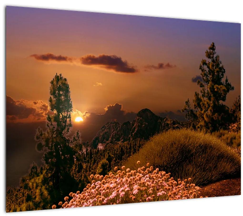 Tablou naturii  cu apus de soare (70x50 cm), în 40 de alte dimensiuni noi