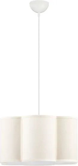 Lustra suspendata cu abajur textil bej BLOOSY