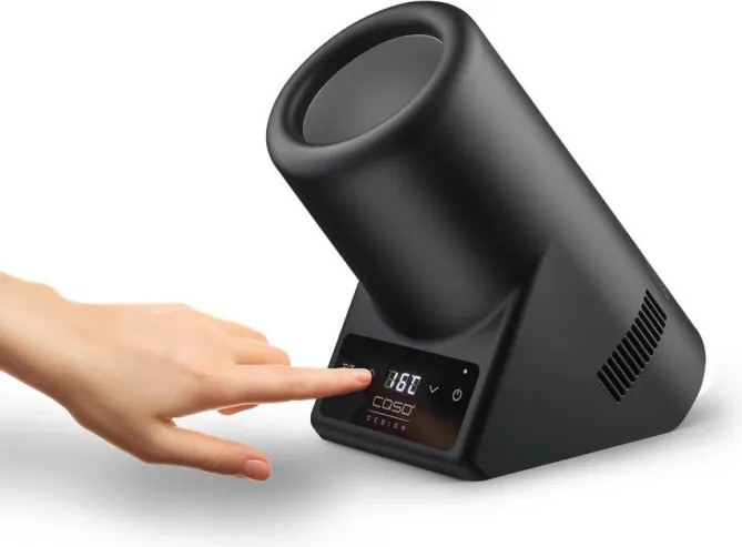 Racitor de masa pentru vin Caso VinoCase Black, 72 W, 5-18°C, Sticle diametru 9 cm, Comanda tactila, Silentios, LED, Negru mat