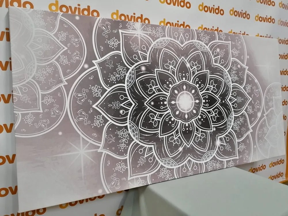 Tablou Mandalea orientală în design alb-negru