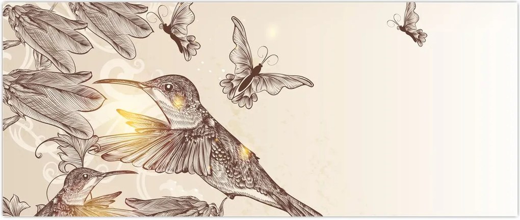 Tablou - Colibri (120x50 cm)