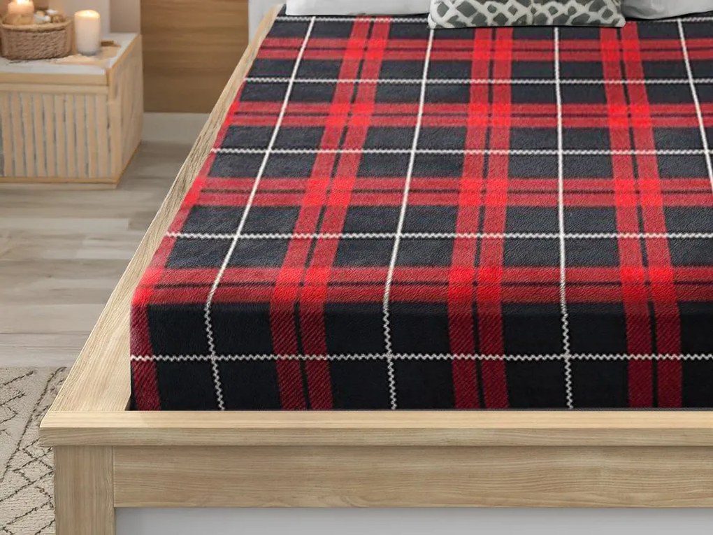 Cearsaf Cocolino microplus cu elastic ALBURY 200x200 cm rosu