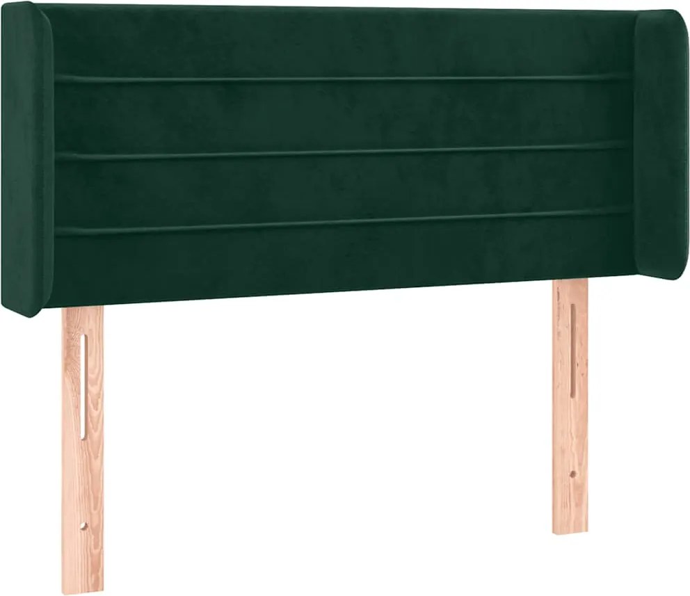 vidaXL Tăblie pat cu aripioare verde închis 93x16x78/88 cm catifea