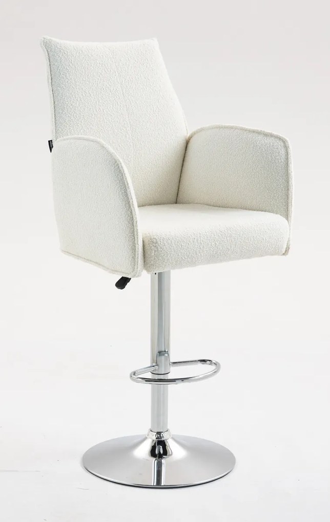 HR280W Scaun Crem Boucle cu Bază Cromata