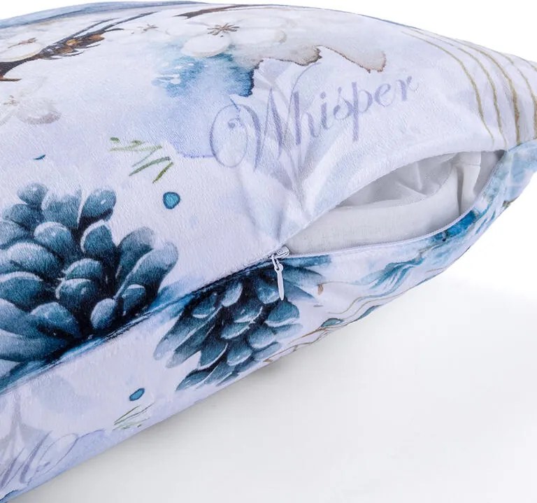 Set de 3 feţe de pernuţe PĂSĂRI DE IARNĂ 45 x 45 cm