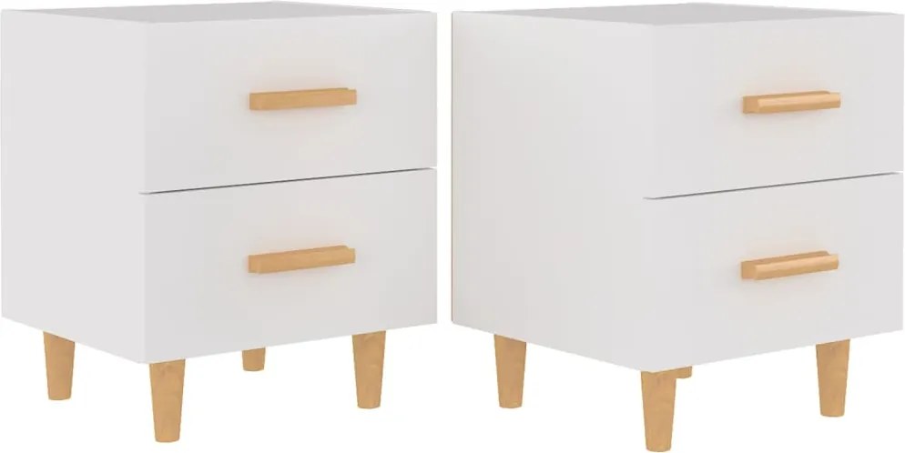 vidaXL Noptieră, 2 buc., alb, 40x35x47,5 cm