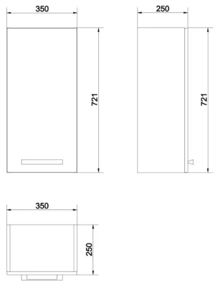 Dulapior Cersanit, Melar, suspendat, 72 cm, alb