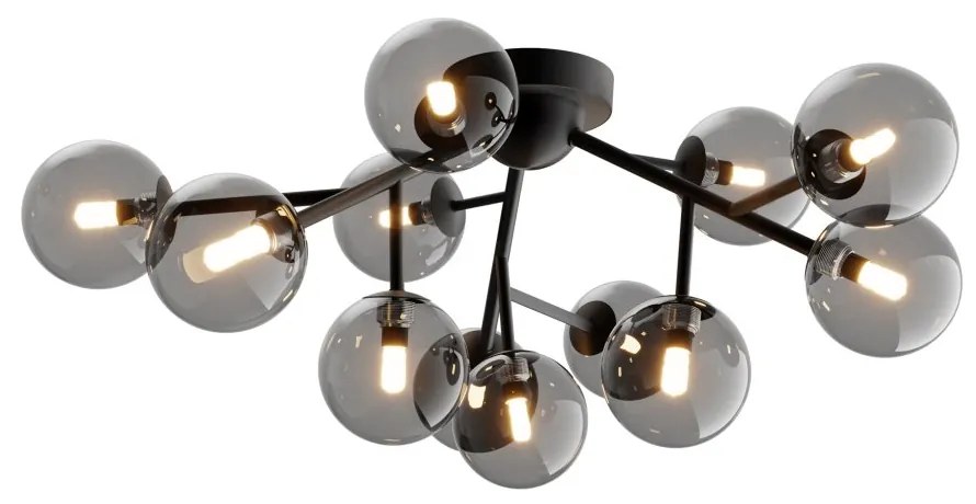 Lustra moderna design deosebit cu 12 de surse de lumina Dallas negru