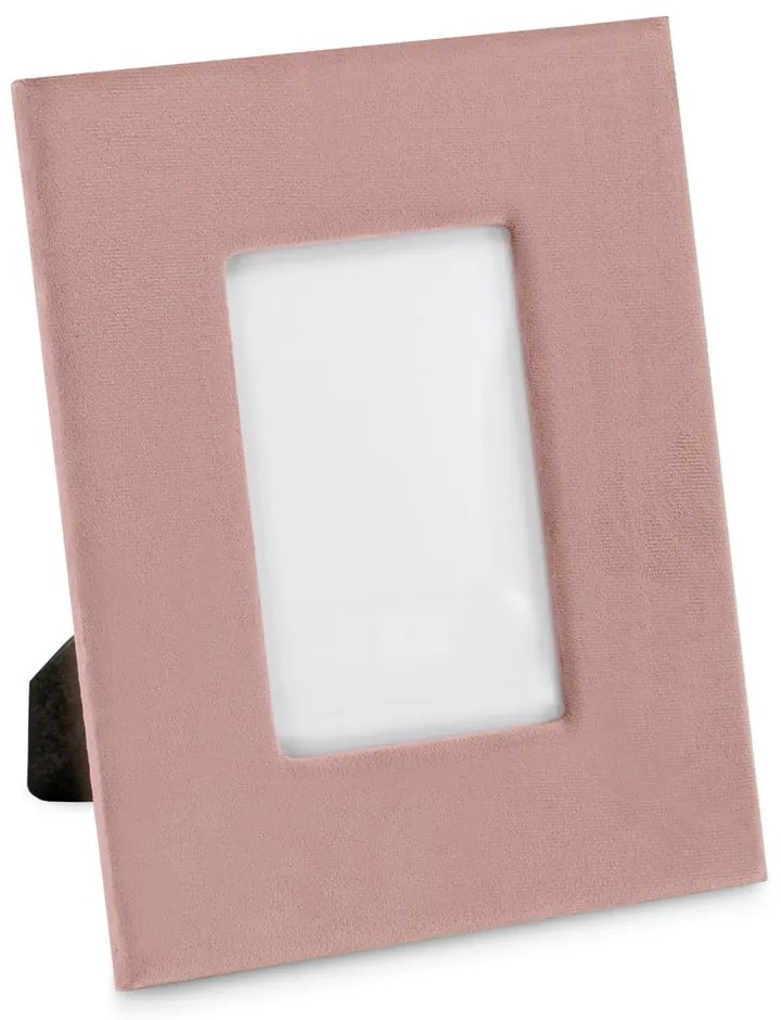 Ramă foto roz cu picior de susținere din plastic 19x24 cm Velvo – Restilo