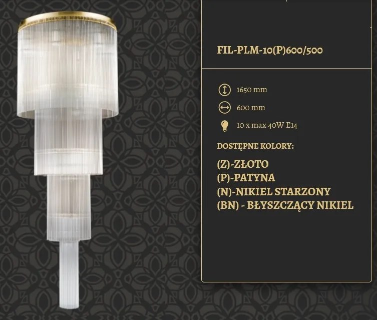 Lustra design LUX diametru 60cm din alama decorata cu sticla Filago