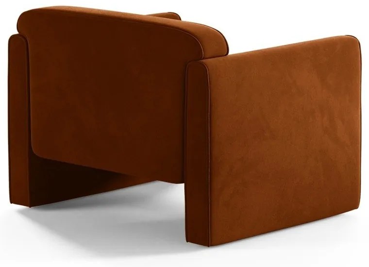 Fotoliu teracotă cu tapițerie din catifea Abby – Micadoni