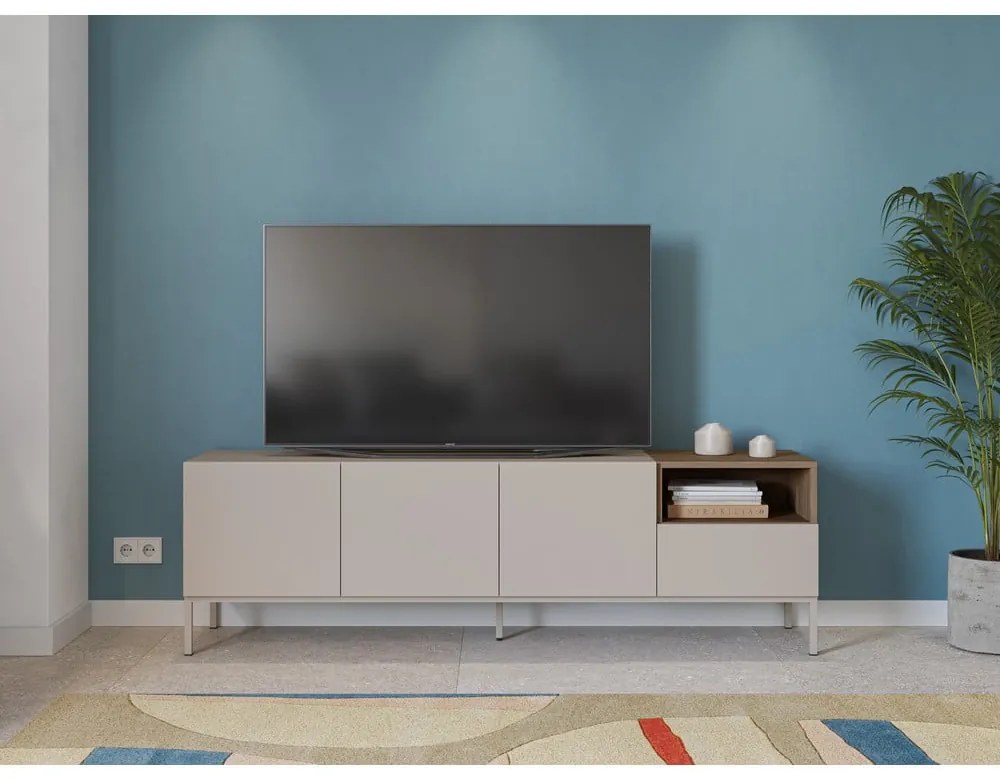 Comodă TV crem 180x55 cm Cailin – Marckeric
