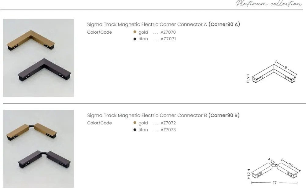 Accesoriu, ELECTRIC CORNER CONNECTOR B titan pentru sina magnetica SIGMA