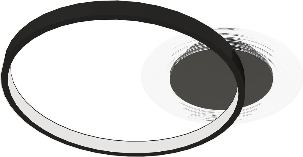 HOMCOM Lampă de tavan LED Modernă de 40W cu 2 Inele și Lumină Reglabilă, Negru | Aosom Romania