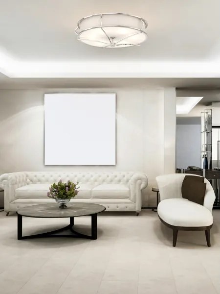 Open Design OR84429 - Plafonieră STESSO, 6xE27/12W/230V, Ø 85 cm, crom lucios/alb