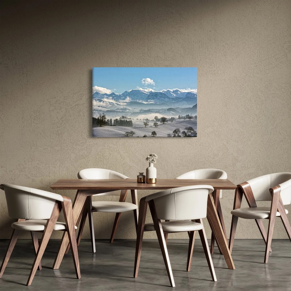 Tablou cu munții înzăpeziți (90x60 cm)