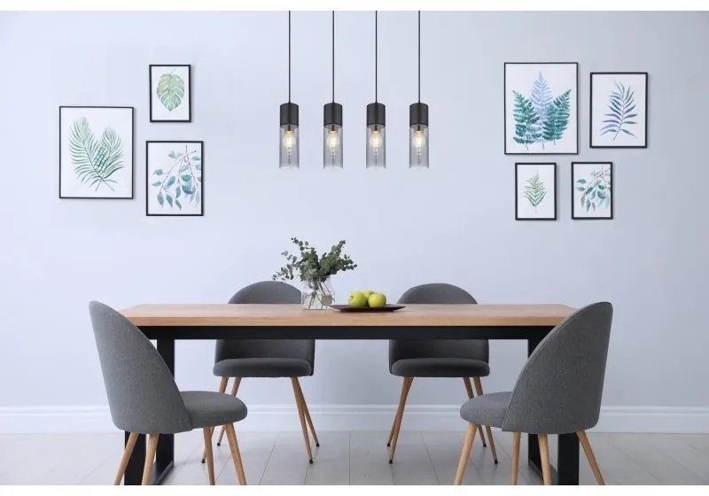 Lustra cu 4 pendule design modern ANNIKA negru