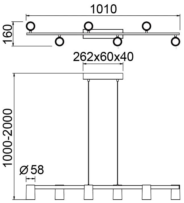Lustra suspendata cu 6 spoturi SAL alb MA-8297