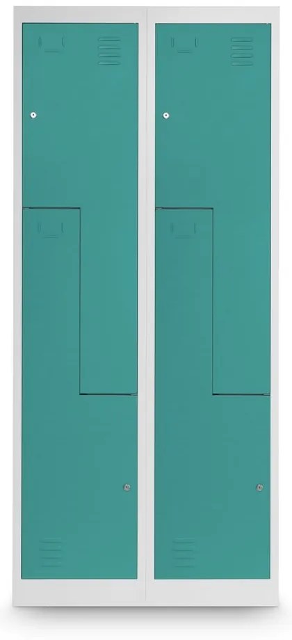Dulap metalic Z, 80 x 50 x 180 cm, încuietoare cu cilindru, verde - RAL 6033