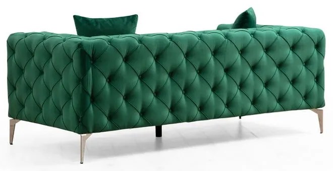 Canapea verde-închis cu tapițerie din catifea 197 cm Como – Artie
