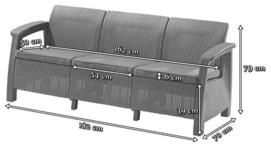 Set de mobilier de grădină Corfu Fiesta II duo cu masă melodică