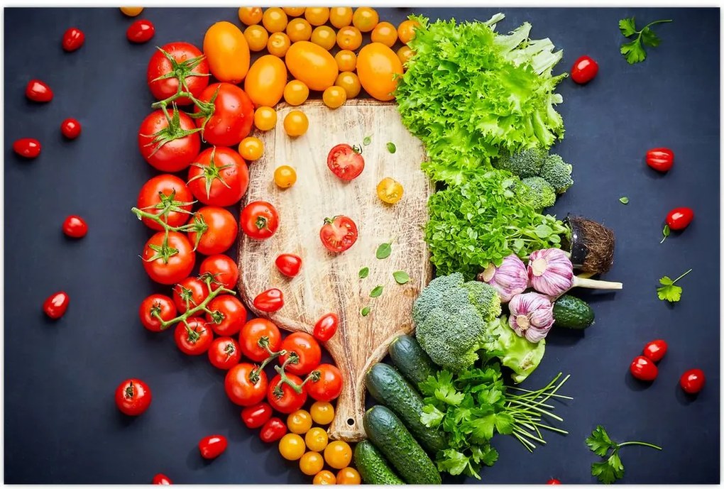 Tablou - Masa plină cu legume (90x60 cm)