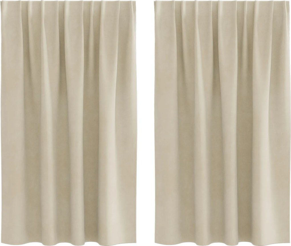 vidaXL Perdele opace 2 pcs Crem 140 x 140 cm Catifea