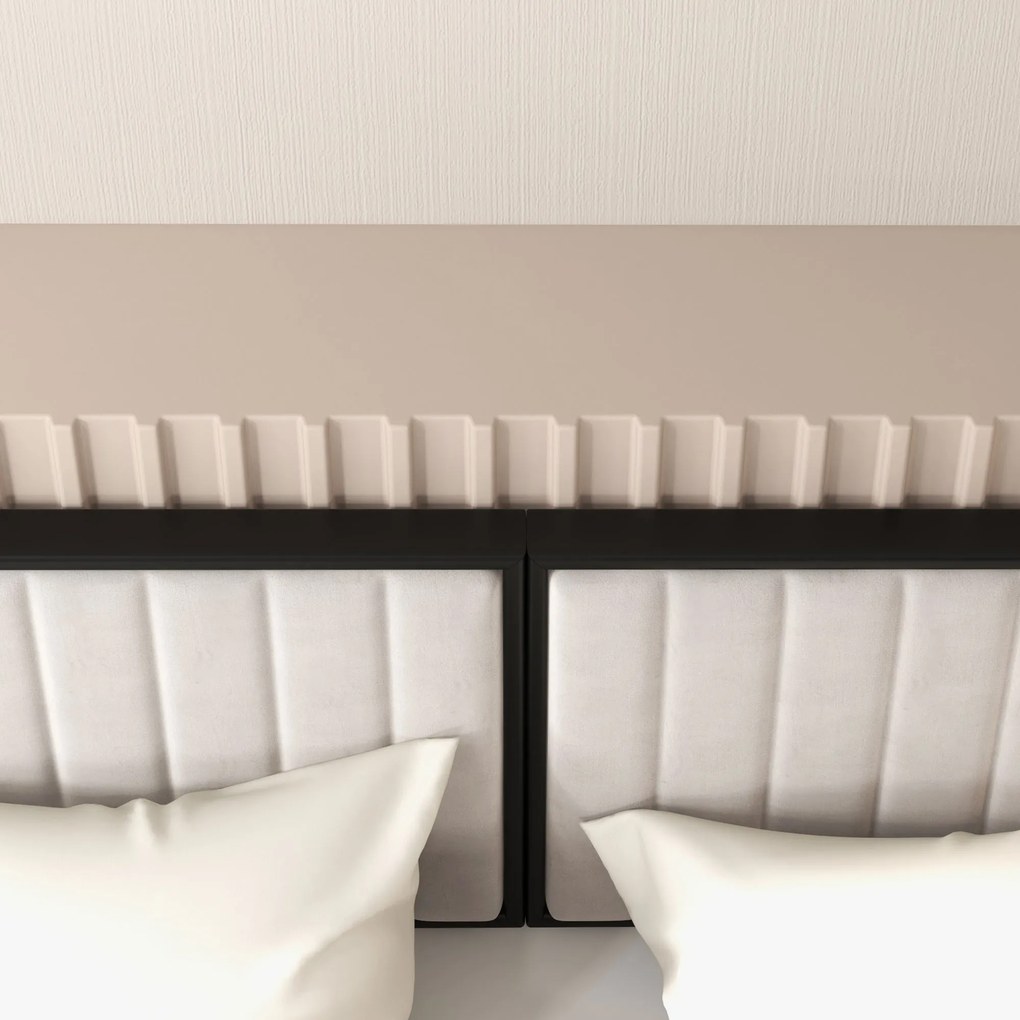HOMCOM Tăblie de perete pentru pat dublu, tapițată, din catifea, pentru paturi de 180 cm, crem | Aosom Romania