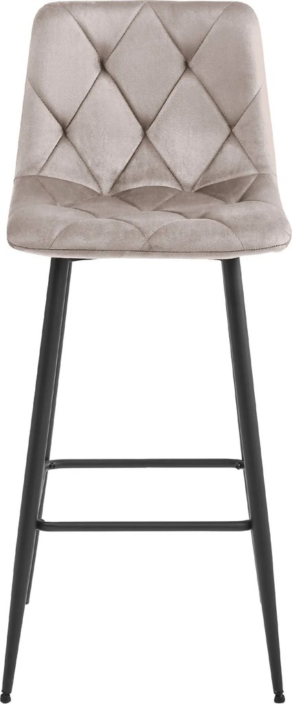 Reducere Scaun de bar NADO VELVET bej inchis cu picioare negre II. calitate