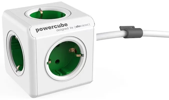 Prelungitor Powercube Extended 1300GN, 5 prize, alb verde, 1.5m