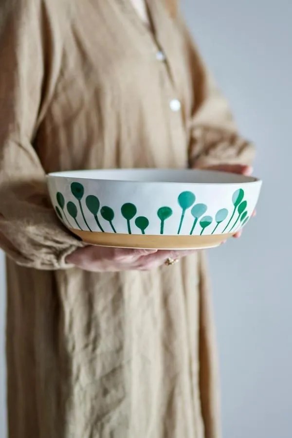 Bol ceramic cu finisaj verde natural – Linora