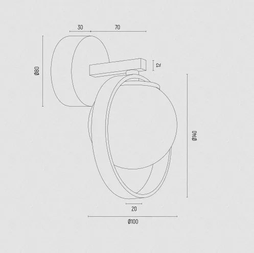 Aplica de perete design modern Saturnia auriu, verde